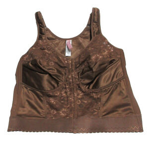 Comfort Choice Wireless Lined Full Coverage Bra Size 44C Front Closure Lace Trim